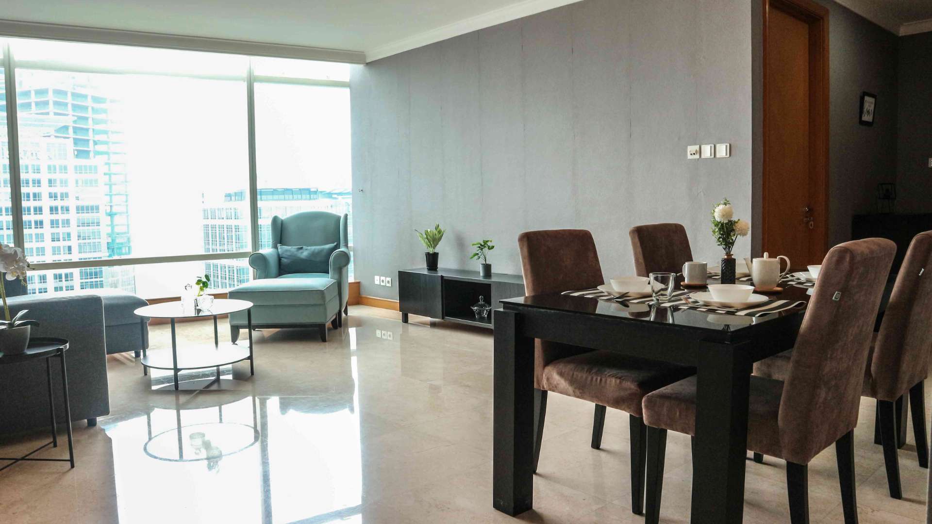 Kempinski Private Residence-2BR-Living Room and Dining area