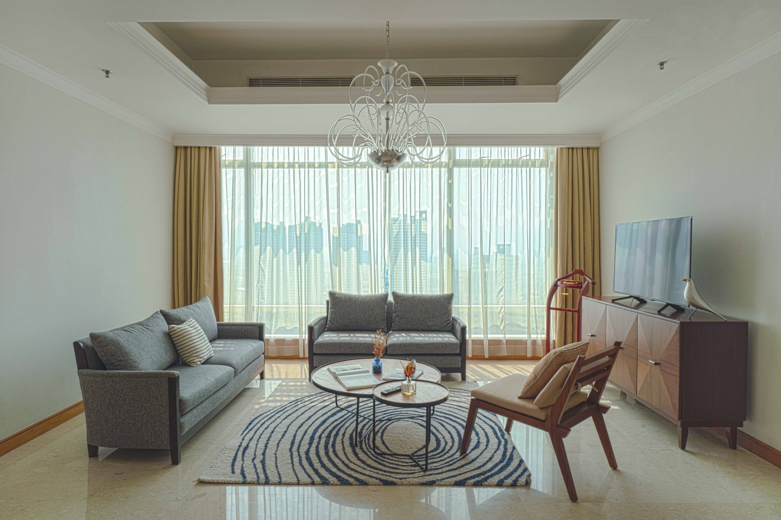 Kempinski Private Residence-2BR-Living room view