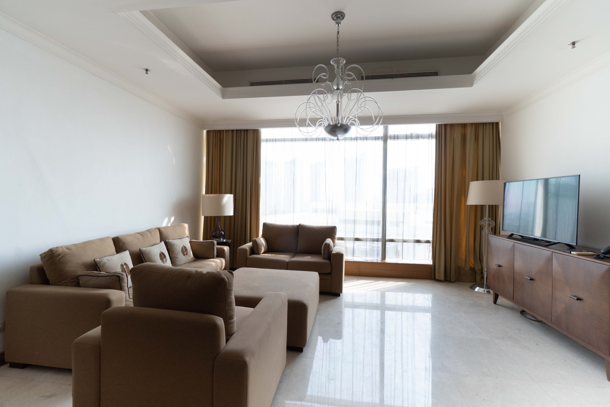 Kempinski Private Residence-2BR-Living room view