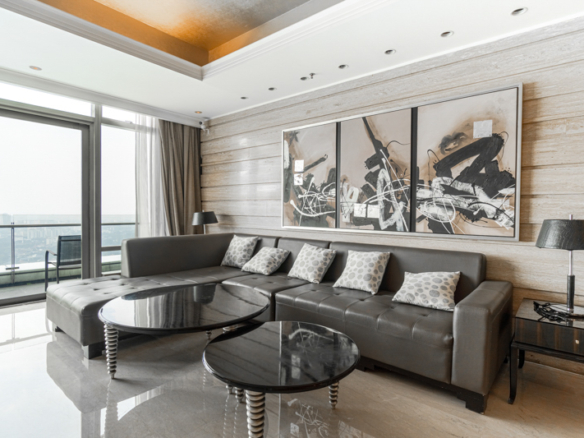 Kempinski Private Residence-2BR-Living room sofa