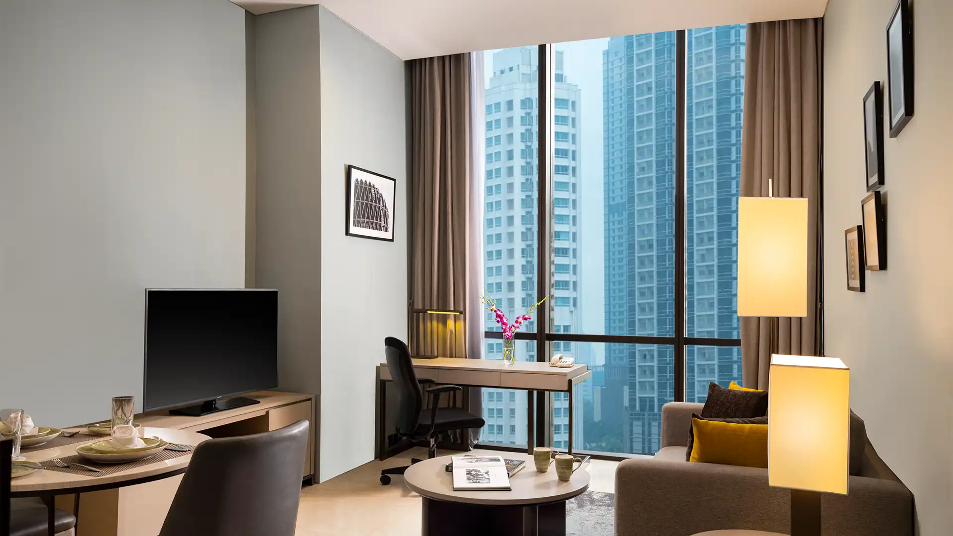 MANGKULUHUR-1BR-Living Area view Building Mangkuluhur Residence – Compact 1BR Serviced Apartment