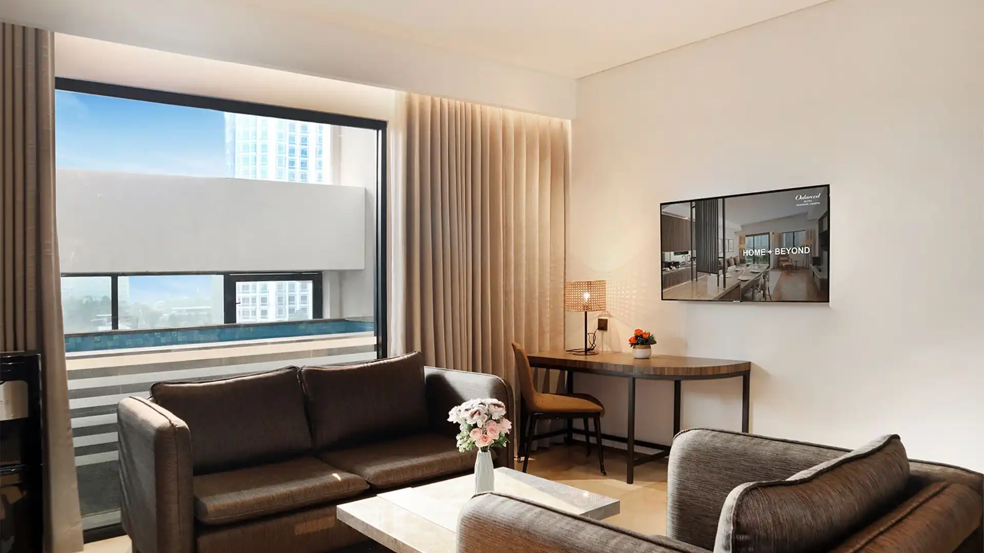 OAKWOOD-1BR-LIVING AREA Oakwood Suites Kuningan – Comfortable 1BR Serviced Apartment