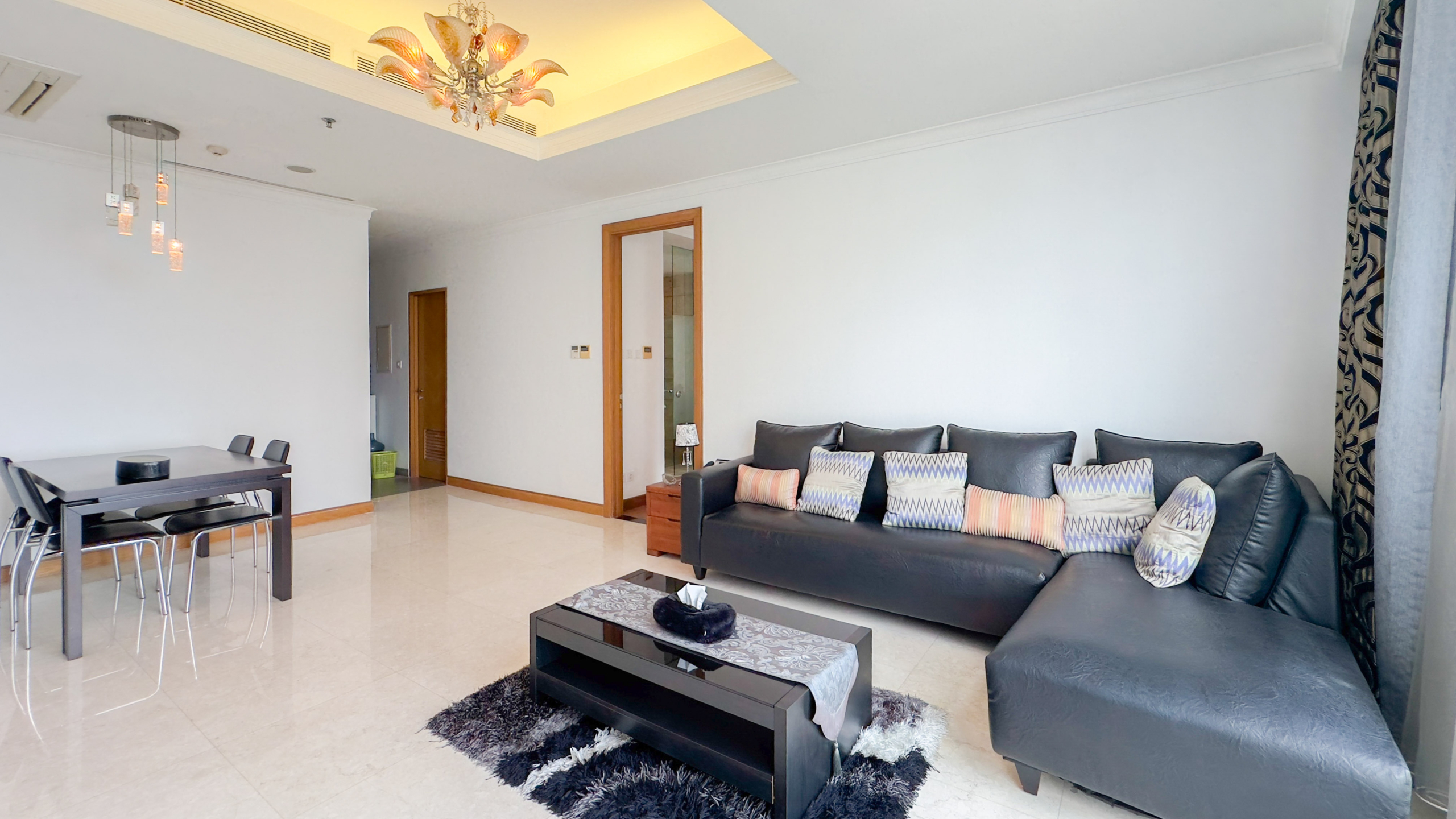 Kempinski Private Residence-2BR-Living room sofa Spacious Two-Bedroom Kempinski Private Residence Residence for Discerning Urban Livin