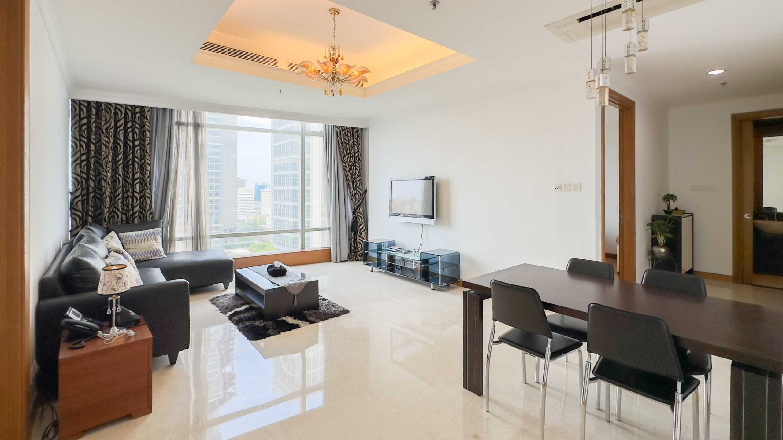 Kempinski Private Residence-2BR-Living room view (1) Spacious Two-Bedroom Kempinski Private Residence Residence for Discerning Urban Livin