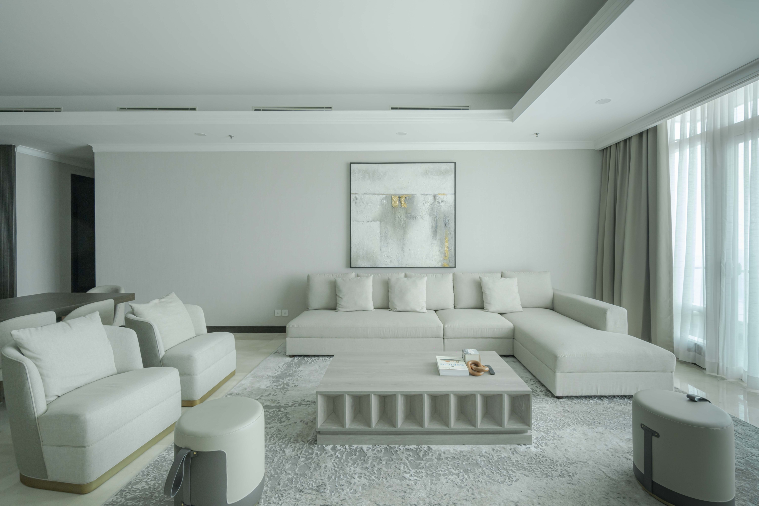 Kempinski Private Residence-3BR-Living room sofa Super Luxury 3BR Apartment at Kempinski Private Residence