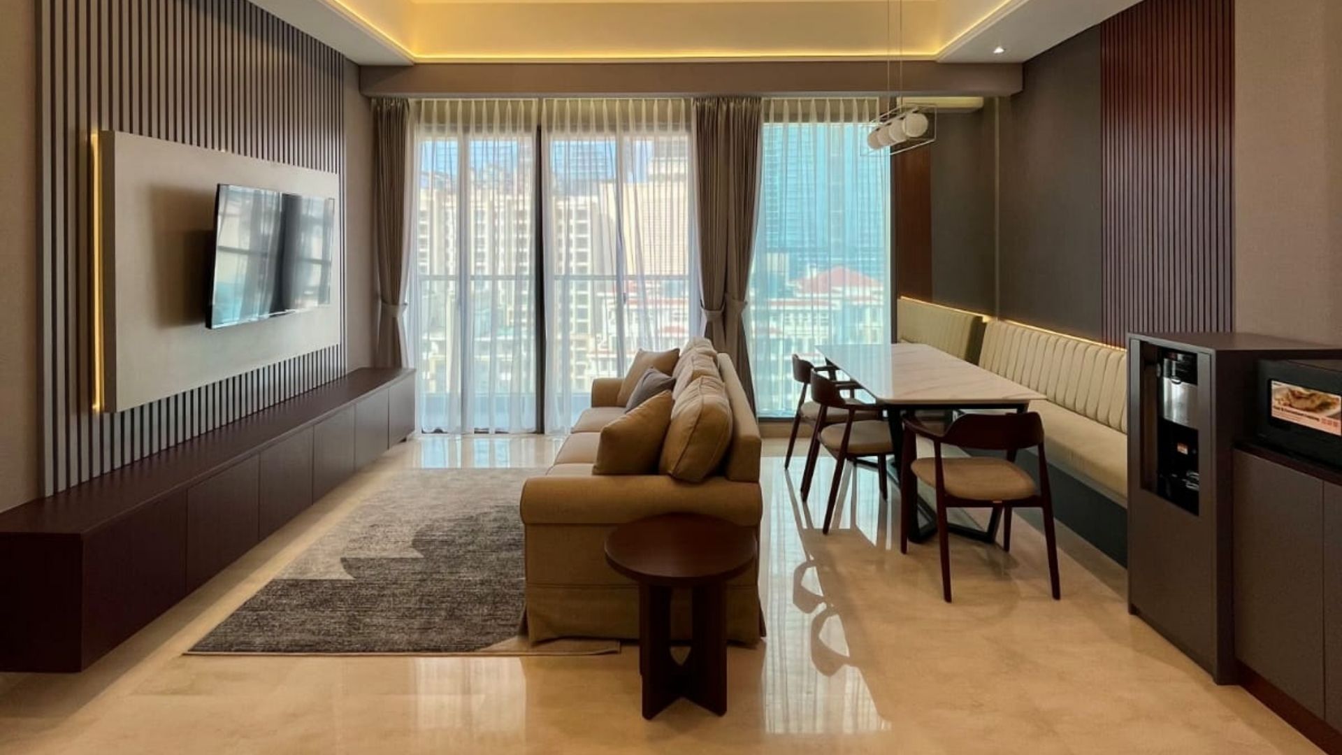 57 Promenade-2BR-Fully Furnished Living Room