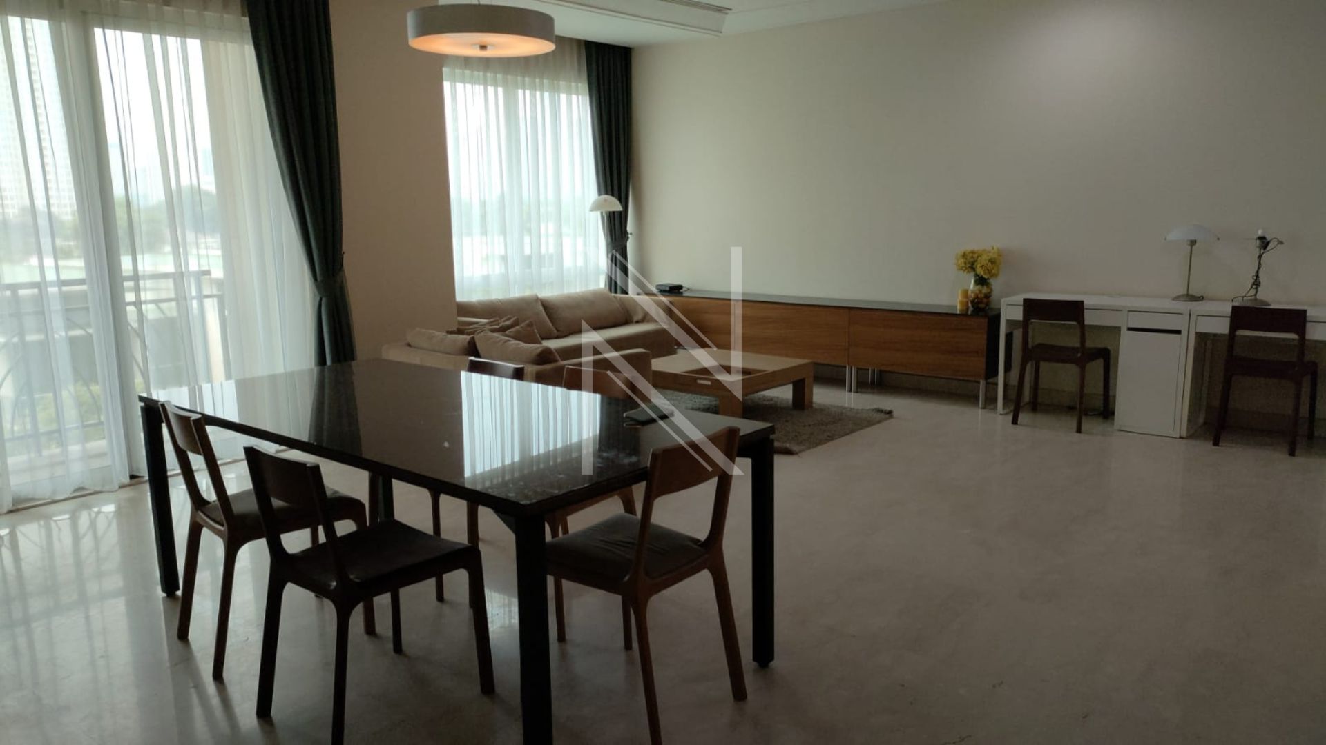 CILANDAK – NO PKBRES031 – DINING-AREA_LIVING-ROOM Refined 2BR at Pakubuwono Residence