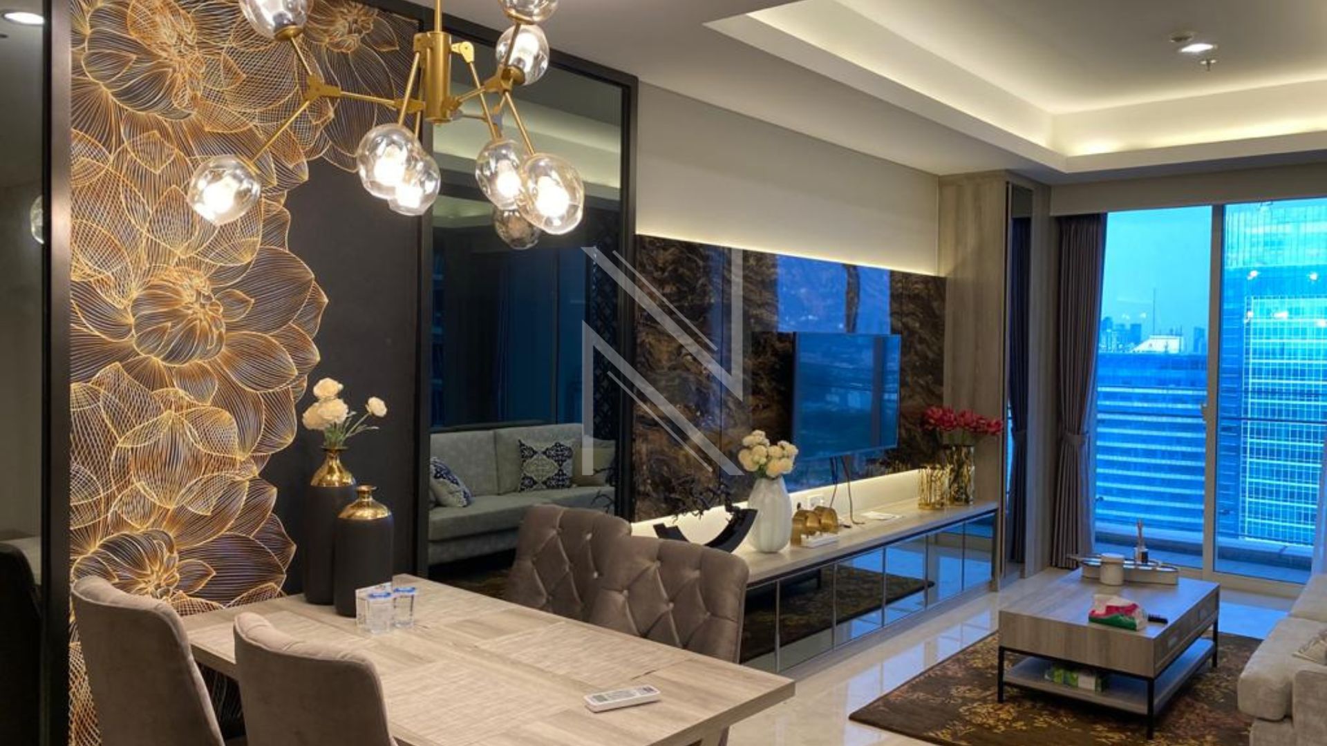 PONDOK INDAH – NO PDRES022 – DINING-AREA_LIVING-ROOM Elegant 2BR Stay at Pondok Indah Residence