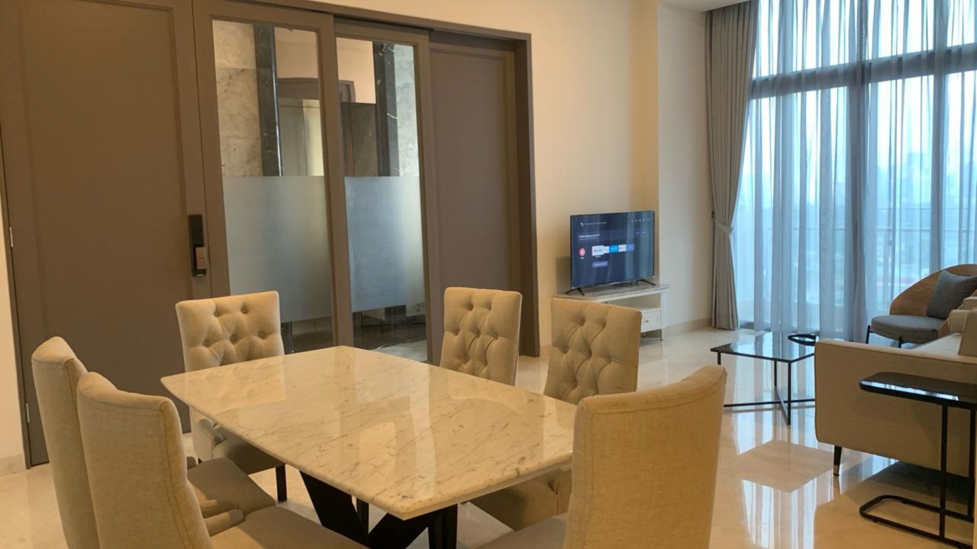 THE STATURE-3+1BR-DINING & LIVING AREA For Rent Apartment Central Jakarta Menteng – Elegant 3+1BR Residence at The Stature
