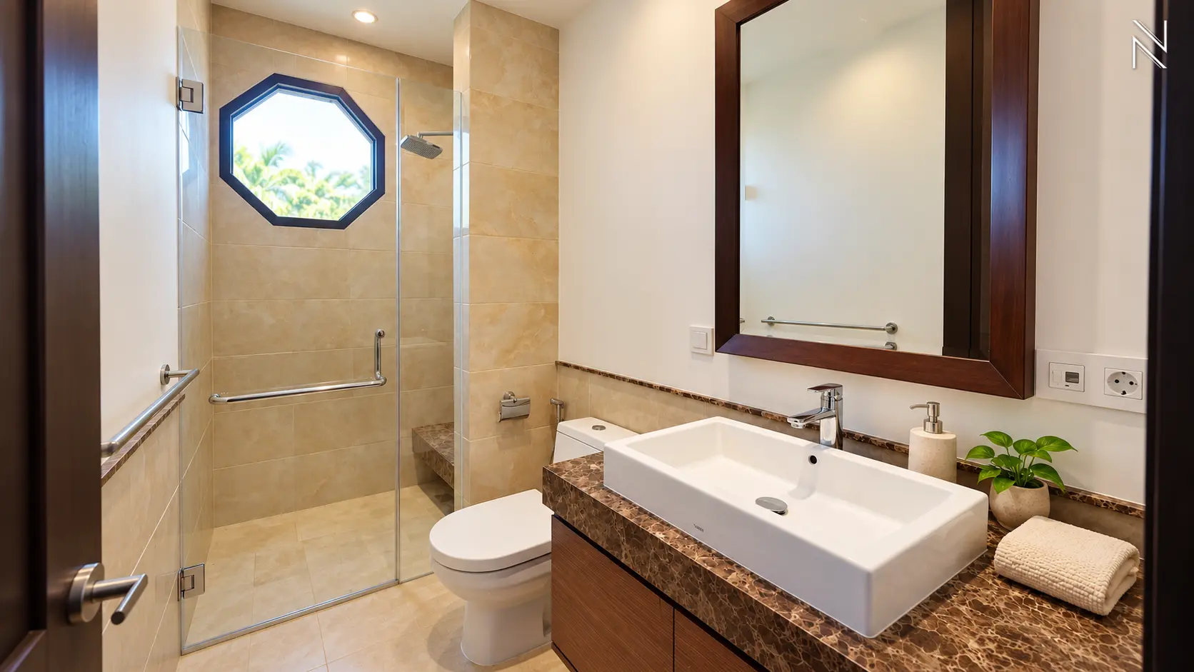 Atmaya Residence 9H – Bathroom (2) – Tropical Living For Rent 4BR House South Jakarta Pejaten PJTN135