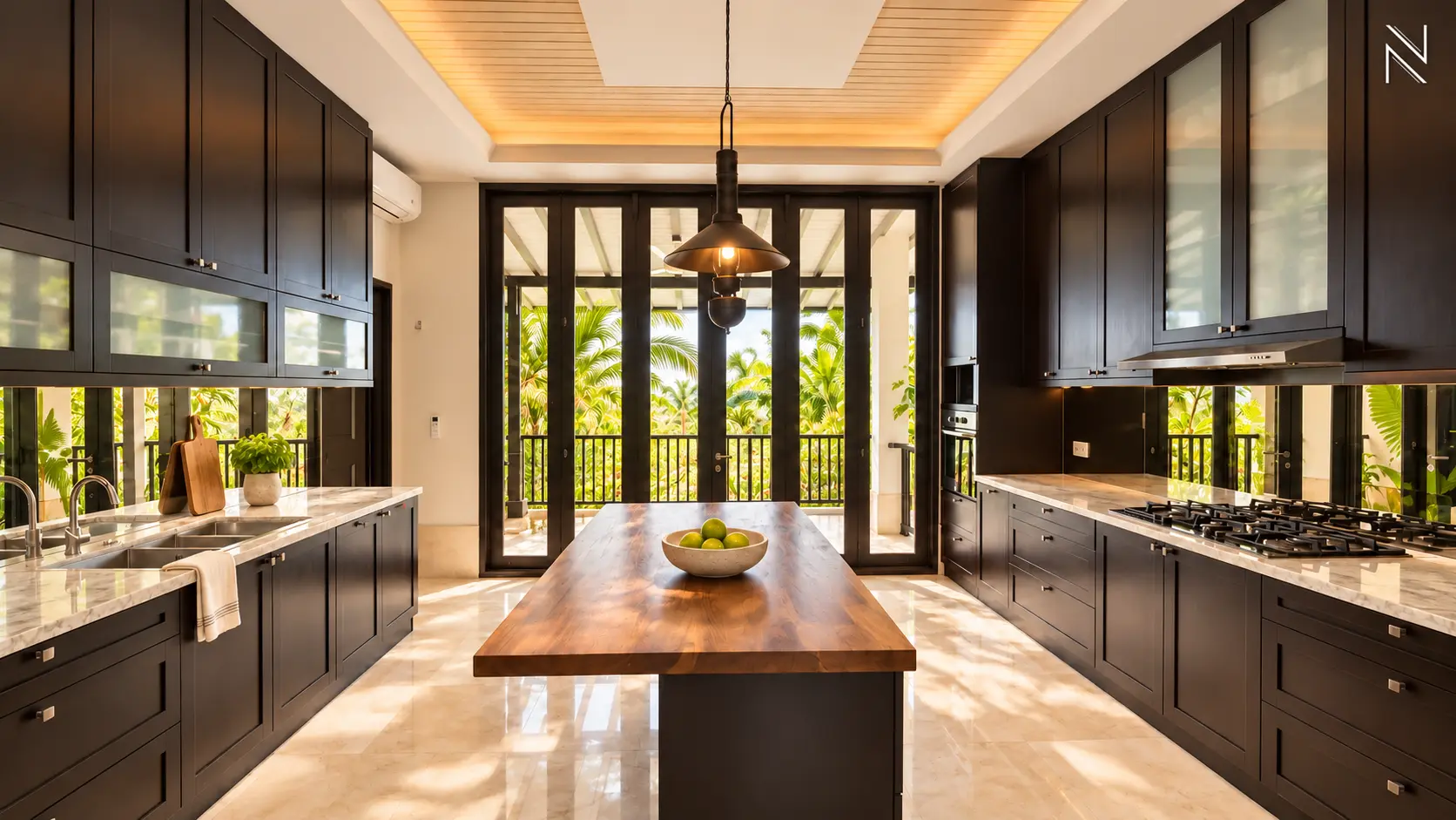Atmaya Residence 9H – Kitchen Area – Tropical Living For Rent 4BR House South Jakarta Pejaten PJTN135