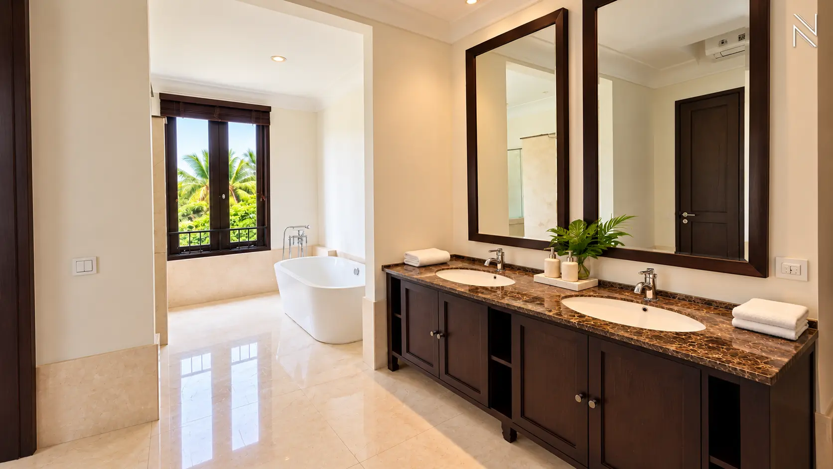 Atmaya Residence 9H – Master Bathroom – Tropical Living For Rent 4BR House South Jakarta Pejaten PJTN135