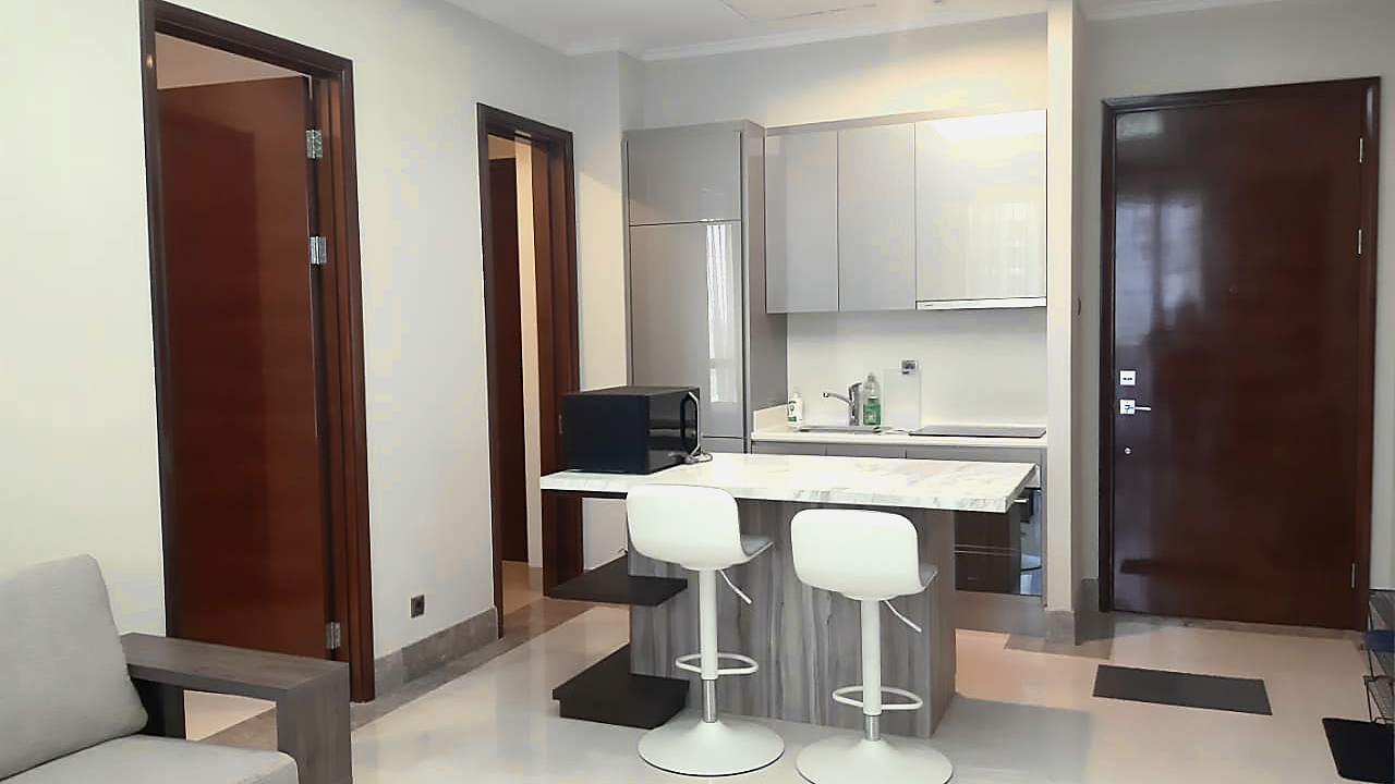 DISTRICT 8_2BR_OPENPLAN_KITCHEN_ARCHITECTURAL_CRISP For Rent 2BR Apartment District 8 South Jakarta Senopati DSTC048