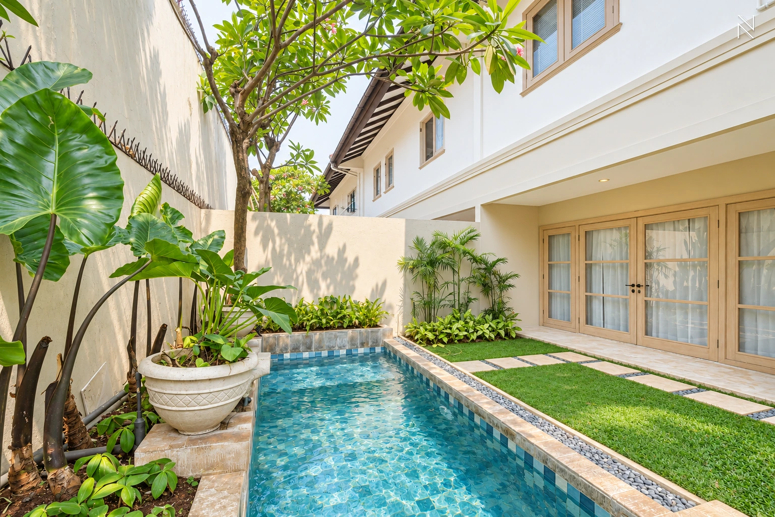 Kemang V 26 Residence Unit K – Pool and Garden For Rent 3BR House South Jakarta Kemang KMG131