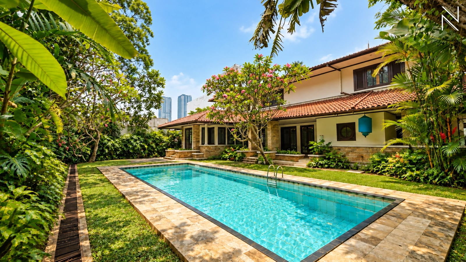Palm Mansion – Pool For Rent 4BR House South Jakarta Lebak Bulus LBB024
