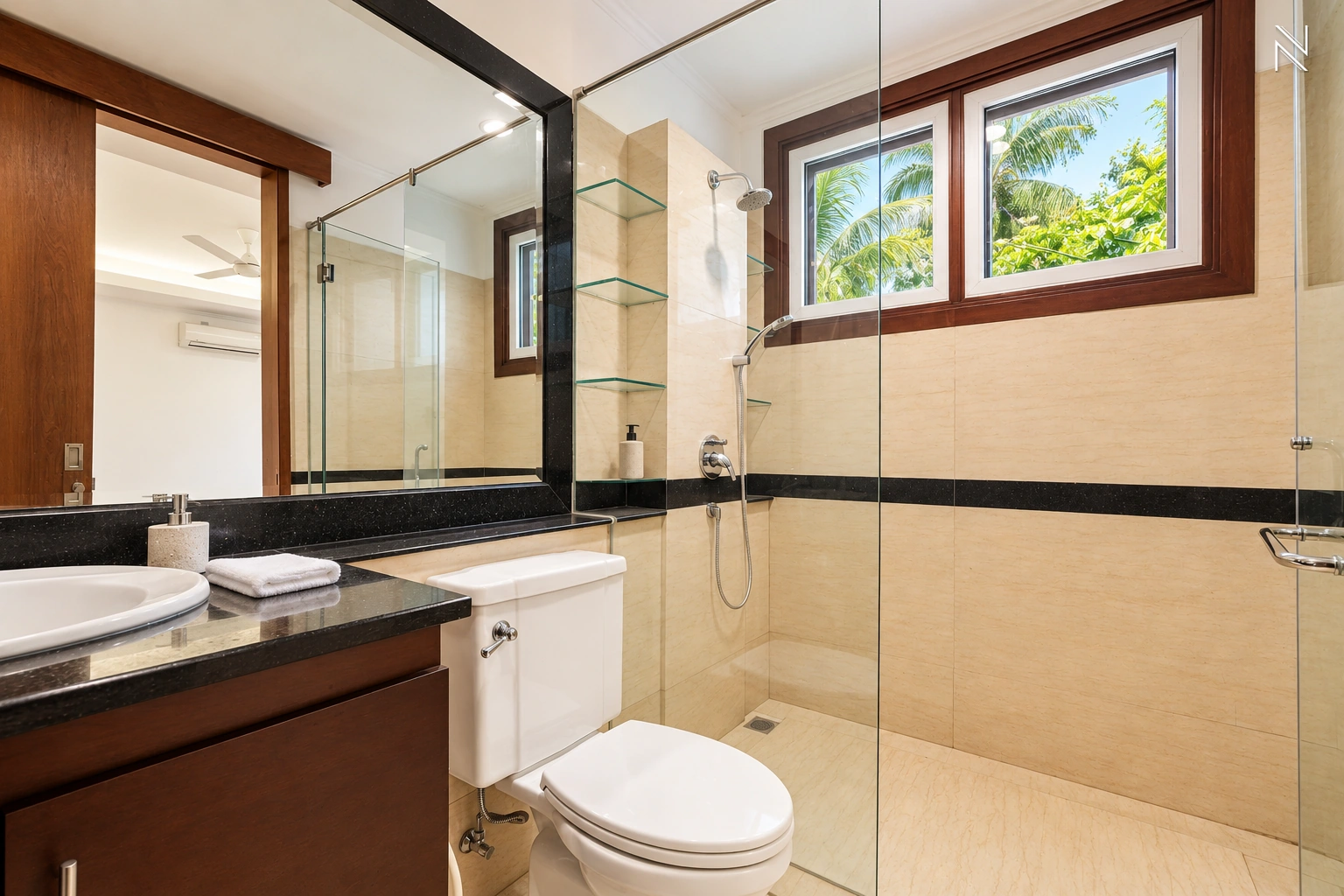 ASTORIA A5 – CLD253 – Bathroom Shower and Vanity View – Photo 15 For Rent 5BR House South Jakarta Cilandak CLD253