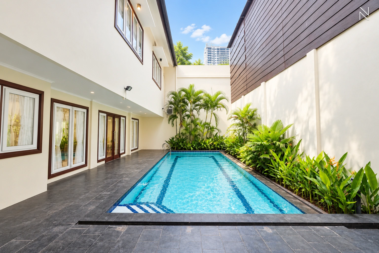 ASTORIA A5 – CLD253 – Pool Terrace Reverse View – Photo 11 For Rent 5BR House South Jakarta Cilandak CLD253