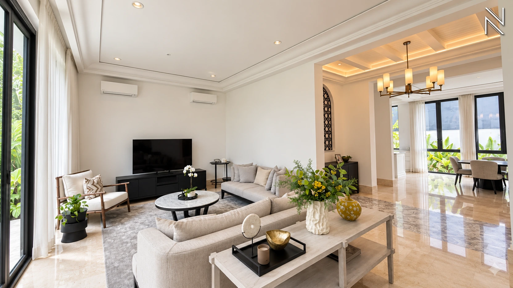 Amari Residence – Type D – Living Room 02 For Buy 3BR House South Jakarta Kebayoran Baru KBBRS282