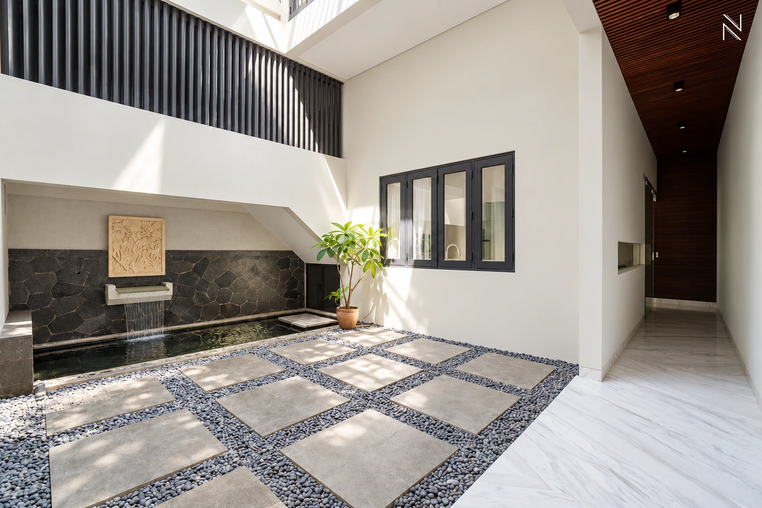 BDN 1 No. 12 Kav C – CLD120 – Inner Courtyard – Photo 03 For Rent 4BR House South Jakarta Cilandak CLD120