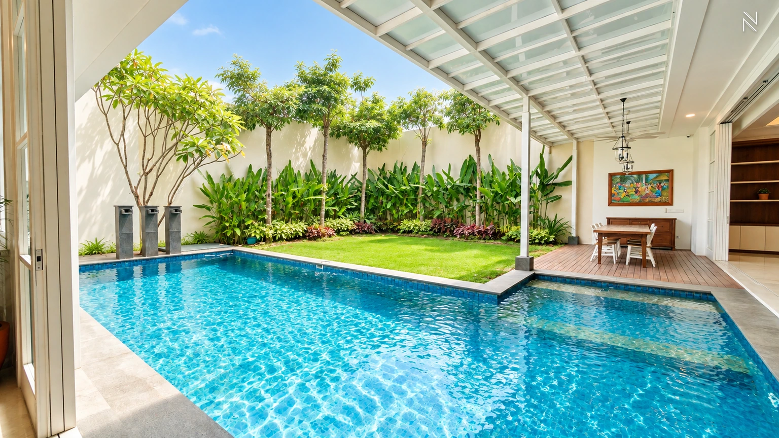 Kemang Selatan 11 No. 6A – Swimming Pool and Backyard For Buy 6BR House South Jakarta Kemang KMGS317