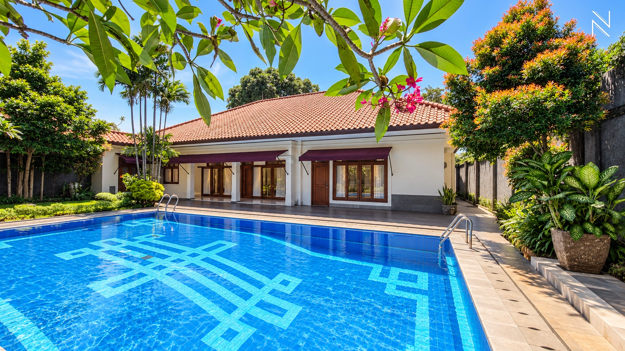 Kemang Selatan 1D No. 13 – Swimming Pool – Angle 2 For Rent 4BR House South Jakarta Kemang KMGS020