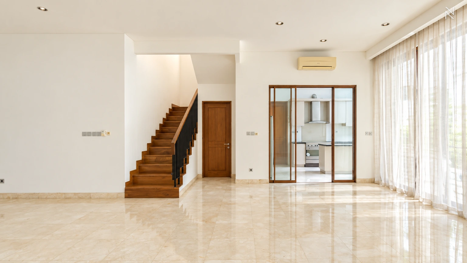 Kemang Selatan XI No 105 Kav H – Living Area – Staircase View For Rent 5BR House South Jakarta Kemang KMGS135