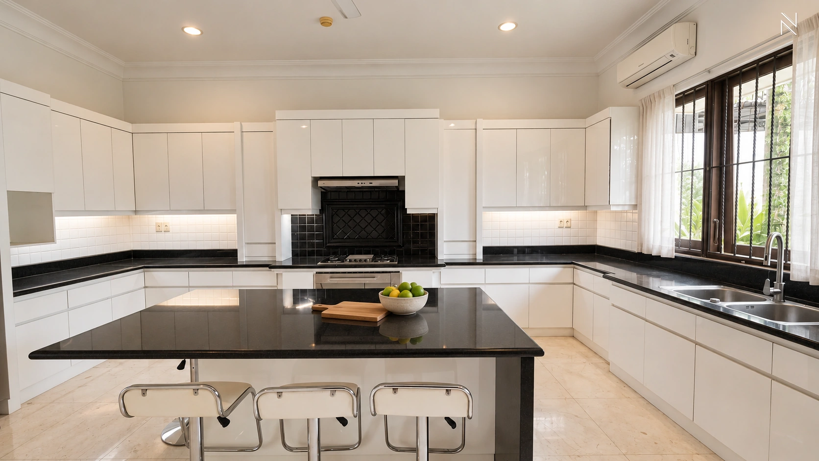 Mushola 150B Kav A – KMGS083 – Kitchen Island Front View – Photo 64 For Rent 4BR House South Jakarta Kemang KMGS083