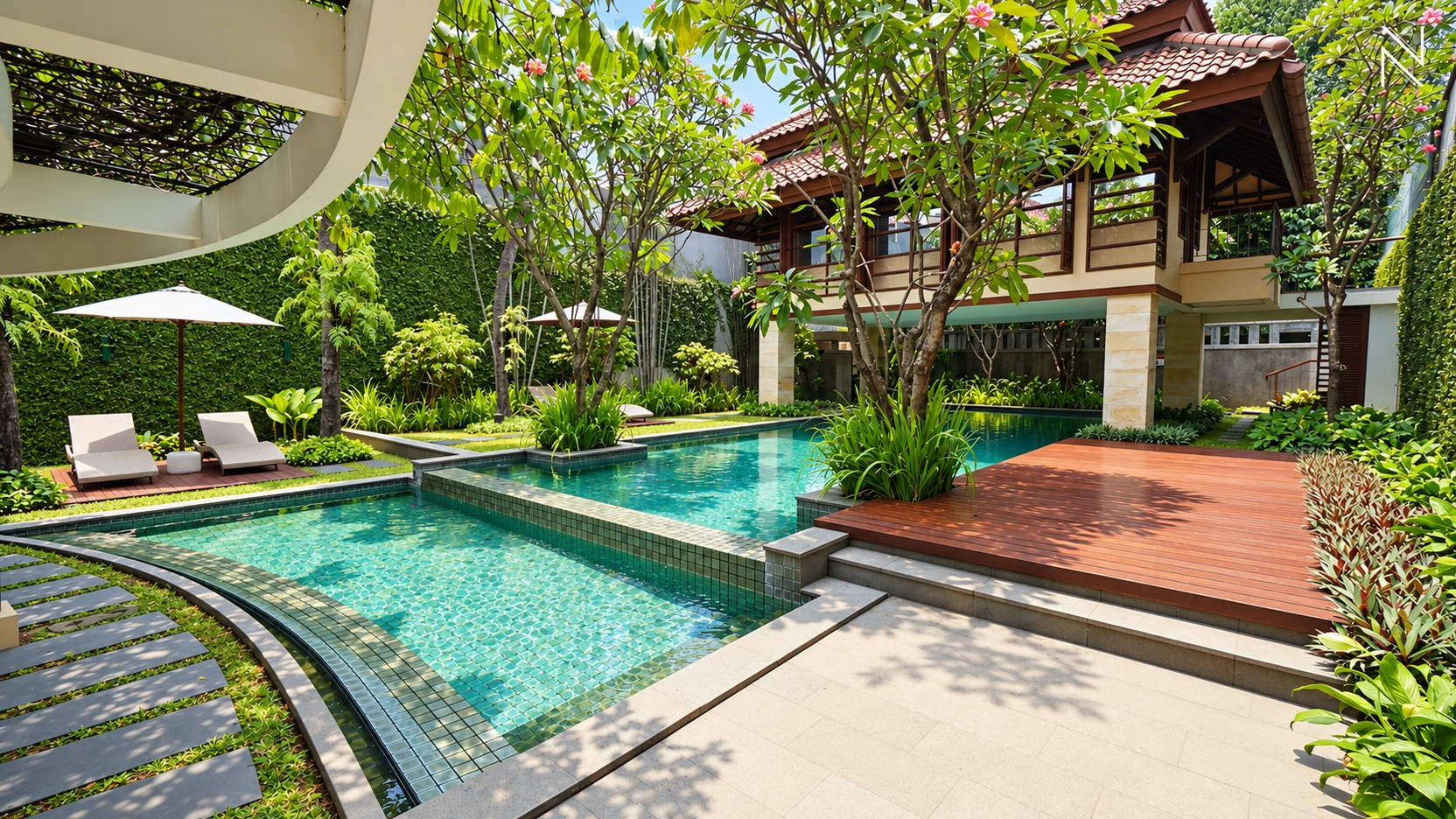 Saraswati Kav D – Kolam Renang 02 For Rent 3BR House South Jakarta Cipete CPT214