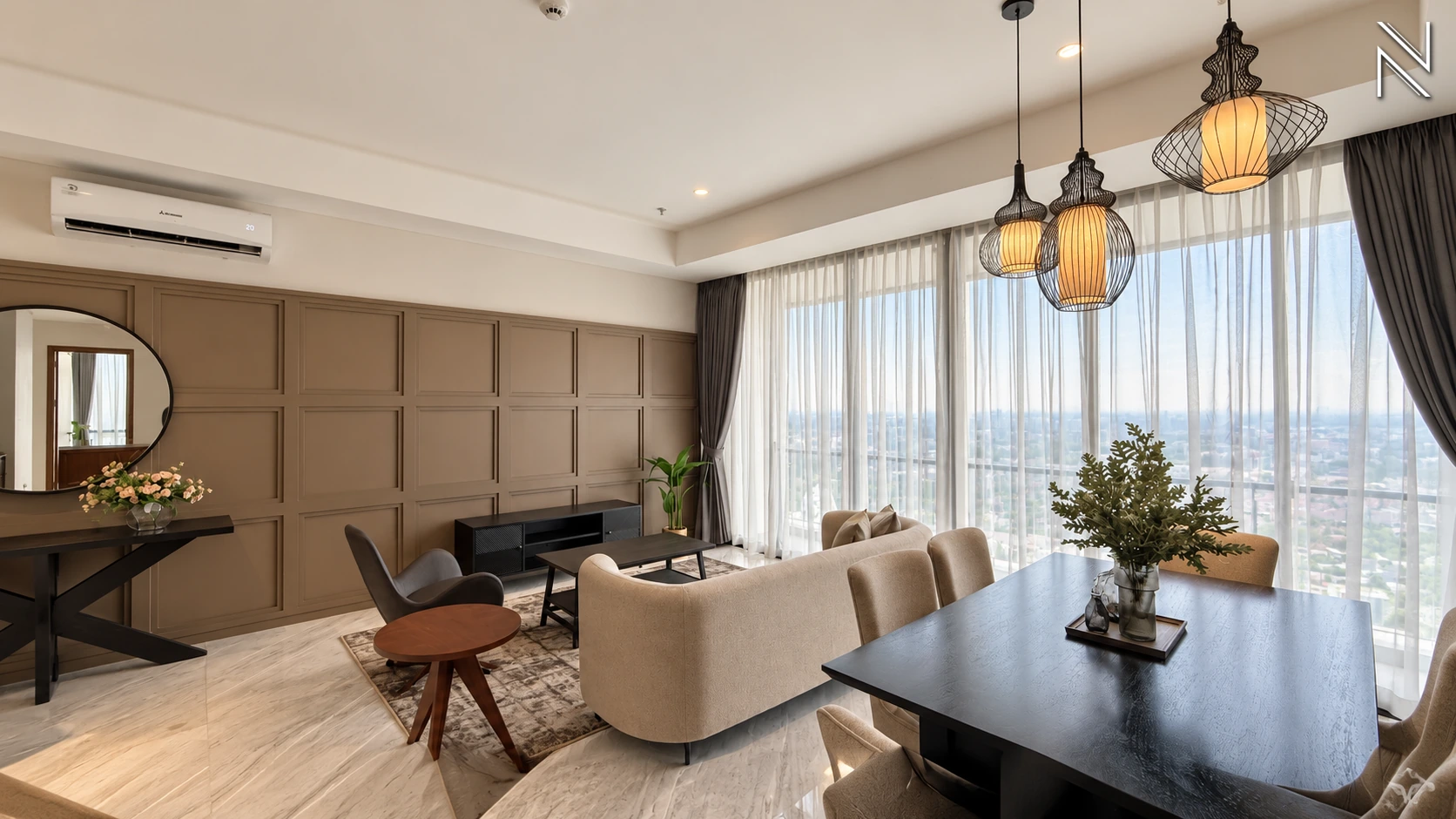 The Veranda – 3BR – Living and Dining 03 – 7436 For Buy 3BR Apartment The Veranda South Jakarta Lebak Bulus VERAS006