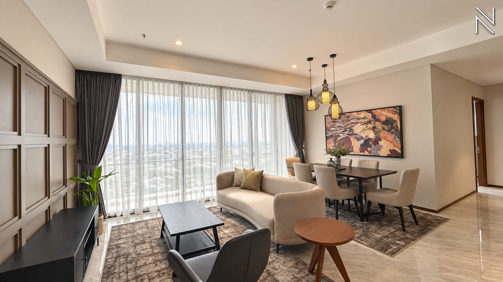 The Veranda – 3BR – Living and Dining 04 – 7438 For Buy 3BR Apartment The Veranda South Jakarta Lebak Bulus VERAS006