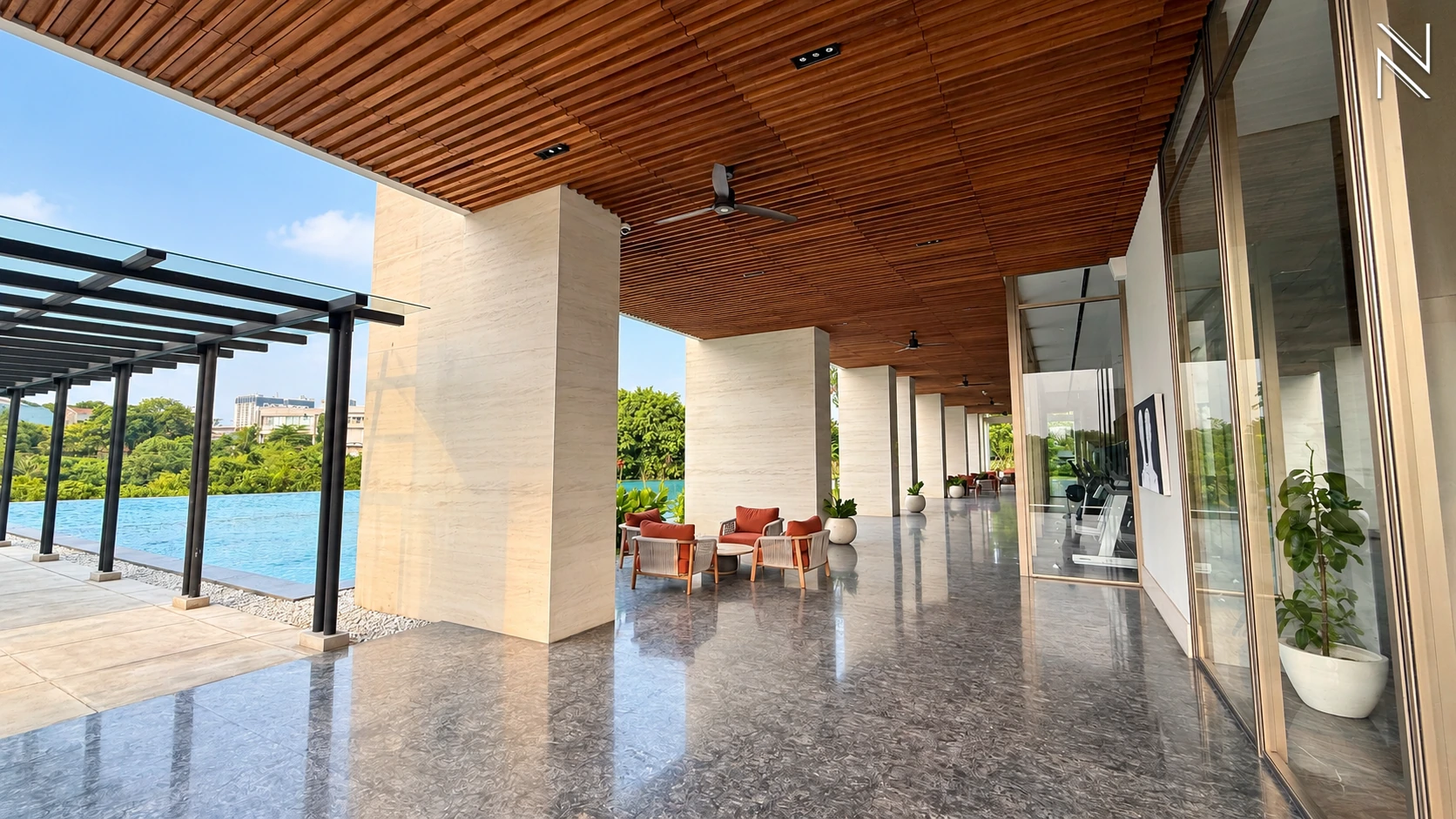 The Veranda – Fasilitas – Koridor Kolam For Buy 3BR Apartment The Veranda South Jakarta Lebak Bulus VERAS006