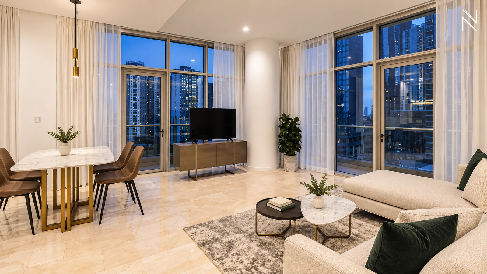 Verdetwo – 2BR – Living Room 2 For Buy 2BR Apartment VERDE Two South Jakarta Kuningan VRDS106