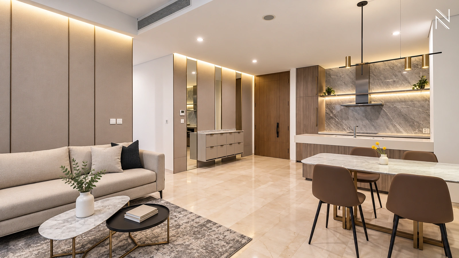 Verdetwo – 2BR – Living Room 3 For Buy 2BR Apartment VERDE Two South Jakarta Kuningan VRDS106